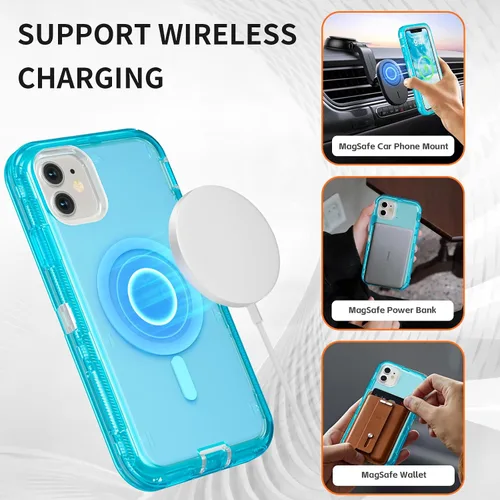 Miniatura 3 de Follaroma Funda para iPhone 11, Compatible con MagSafe, Fundas de Teléfono de Protección Resistente a Prueba de Golpes de Servicio Pesado