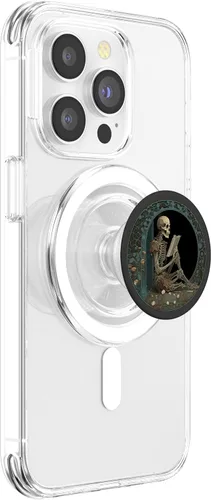 Miniatura 4 de Bibliotecario esqueleto gótico gótico amante de la lectura de libros PopSockets estándar PopGrip