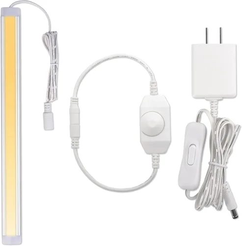 Barra de luz LED para debajo del gabinete, luz de barra única de 12 pulgadas para iluminación de gabinete de cocina, interruptor de atenuación