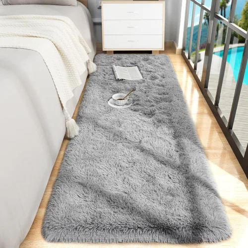 Miniatura 66 de Foxmas - Alfombra para centro de habitación, esponjosa y ultrasuave, para dormitorio, habitación de los niños, habitación del bebé, afelpada, Azul