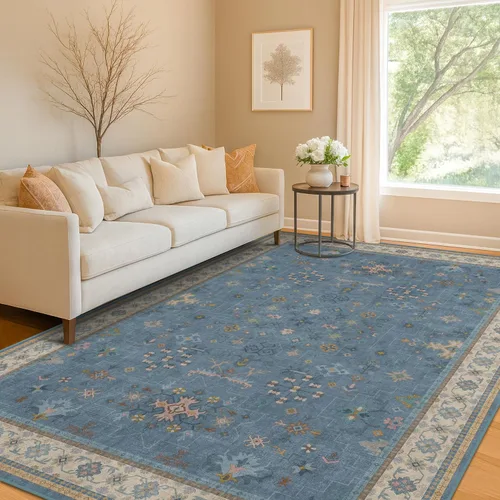 Miniatura 195 de Alfombra Boho Negra para Sala de Estar - Alfombra de Área Lavable de 10x14 Pies, Alfombras de Comedor para Debajo de la Mesa, Alfombra Suave de Pelo