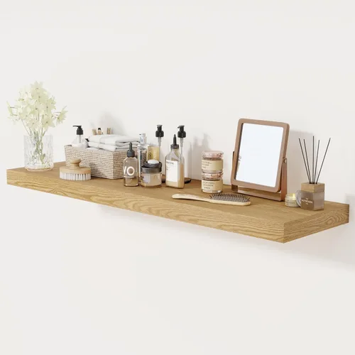 Miniatura 49 de Fun Memories - Estante flotante de 12 pulgadas, estantes de pared de madera rústica para decoración de pared y almacenamiento, estante flotante