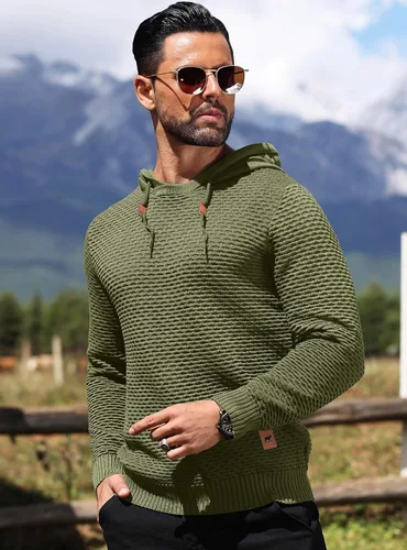 Miniatura 2 de HYPESTFIT Sudadera con capucha y cordón ajustable para hombre