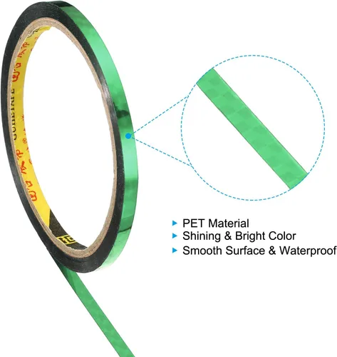 Miniatura 4 de PATIKIL Cinta prisma de 0.2 pulgadas x 32.8 yardas, paquete de 6 unidades holográficas metalizadas reflectantes autoadhesivas para manualidades