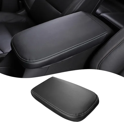 Miniatura 9 de QianBao Compatible con Chevrolet Equinox 2018-2023 /GMC Terrain 2017-2023, caja de reposabrazos de cuero, funda de consola central, línea roja