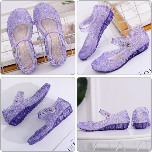 Miniatura 6 de YIBLBOX Zapatos de vestir de princesa con purpurina de Mary Jane para niñas