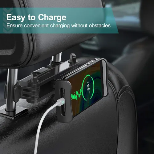 Miniatura 5 de Klsniur Soporte para reposacabezas de automóvil, soporte para reposacabezas de tableta, soporte universal giratorio de 360° ajustable para tablet