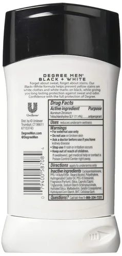 Miniatura 2 de Degree Desodorante de 2.7 onzas para hombre, ultra transparente, blanco y negro (2.7 fl oz) (paquete de 6)