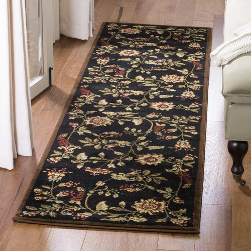 Miniatura 32 de SAFAVIEH - Alfombra de acento de la colección Lyndhurst, 3'3" x 5'3", color negro y multi, diseño floral tradicional, no desprende pelusa y de fácil