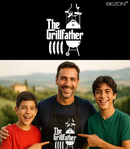 Miniatura 4 de BEZON Delantal de parrilla divertido para hombres – Envase de regalo de lata de cerveza – Divertido regalo de barbacoa para papá, marido o amigo