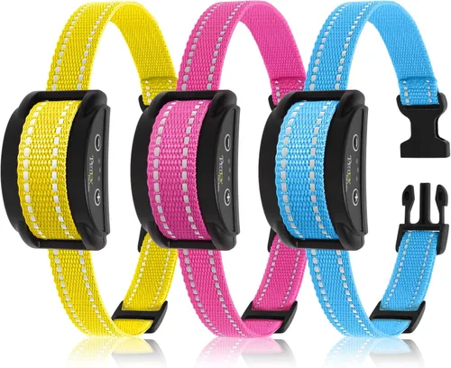 Miniatura 12 de PetJoy Paquete de 3 Collares para Perro - Hebilla de Liberación Rápida y Anillos en D - Multicolor Reflectante (R/A/V) - Ajustable de 8-27