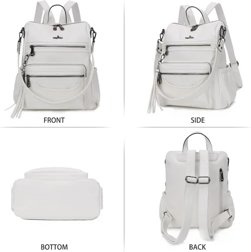 Miniatura 12 de Bolsos mochila monedero de piel sintética para mujer, bolsas con zíper, mochilas de hombro casuales