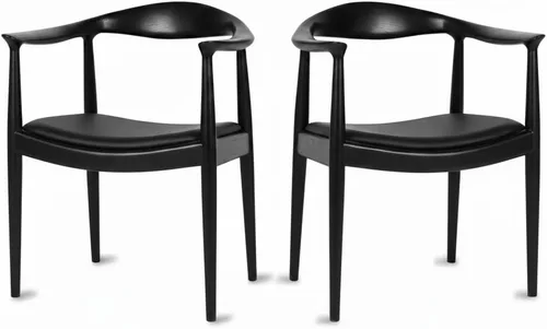 Miniatura 14 de Kennedy - Sillón de comedor moderno de mediados de siglo, silla Kennedy tapizada de poliuretano, sillón de madera de fresno para sala de estar