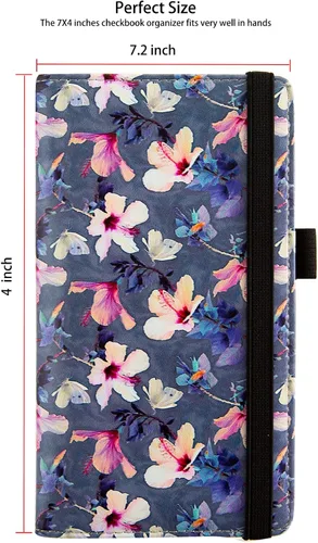 Miniatura 4 de Funda para chequera personal, cartera de chequera con bloqueo RFID y ranura para tarjeta de crédito, Hibisco floreciente., Lindo