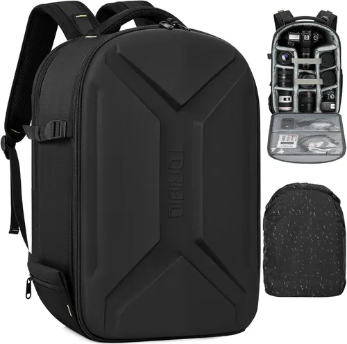 Mochila para cámara, DSLR/SLR/SLR/sin espejo para cámara fotográfica con cubierta para lluvia, funda rígida impermeable para cámara con soporte para