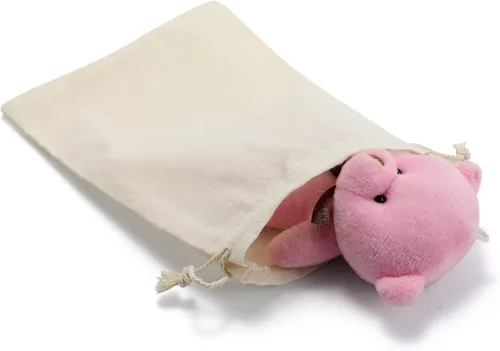 Miniatura 4 de DRQ Bolsas de algodón con cordón – Bolsas ecológicas de muselina para regalo y recuerdo de fiesta (5 x 7 pulgadas) – Bolsas de tela de algodón sin