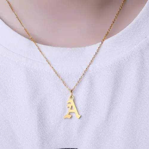 Miniatura 3 de Collar con dije de letra de inicial para mujer, chapado en oro de 18 quilates, para dama de honor, regalo para niñas