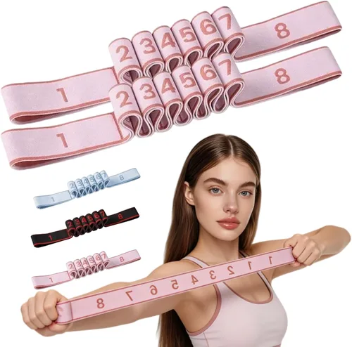 Miniatura 8 de Fitness Resistance Band for Stretching and Yoga, Fitness Resistance Bands with Handles, Number Stretch Resistances Band with Clear Markings, for