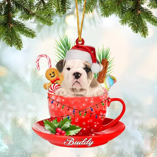 Miniatura 11 de Alaskan Malamute - Adorno acrílico personalizado para perro en taza, adorno de Navidad personalizado para perro 2023, decoración de árbol