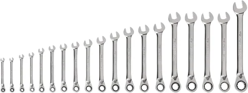 Miniatura 15 de TEKTON WRC94303 Juego de llaves combinadas de trinquete reversible de 12 puntos con organizadores modulares, 19 piezas (6-24 mm)