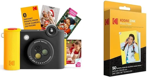 Miniatura 18 de Kodak Smile+ Paquete de regalo para cámara e impresora digital instantánea 2 en 1 + estuche + papel fotográfico Zink 2 x 3 con parte trasera Rojo
