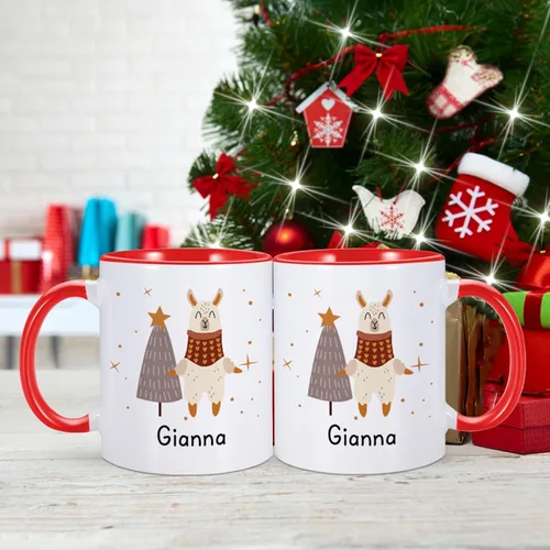 Miniatura 3 de Tazas de Navidad personalizadas, taza de café de Navidad personalizada con nombre inicial, taza de cacao caliente personalizada para niños, tazas