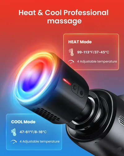 Miniatura 4 de RENPHO Pistola de masaje Thermacool activa de tejido profundo con calor y frío, regalos del día del padre, elegible para FSA, masajeador de espalda