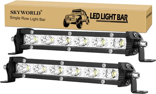 Miniatura 14 de SKYWORLD 2 X 4 Pulgadas 15W Barra de Luz LED de Una Sola Fila de Bajo Perfil Ultra Delgada, Mini Foco, Luces de Conducción Todoterreno, Luces LED