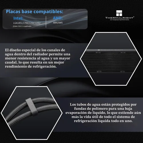 Miniatura 3 de Thermalright Wonder Vision 360 UB ARGB Enfriador de CPU AIO Negro, Radiador de 360mm, Pantalla Curva de 2K 60HZ con Resolución de 2400x1080
