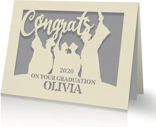 Miniatura 6 de EDSG Tarjetas de graduación personalizadas, felicitaciones, regalo de graduación, suministros de decoración de graduación, corte de papel láser