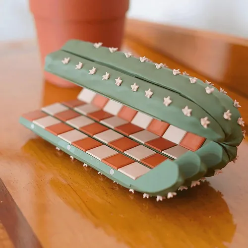 Miniatura 4 de Cactichess - Juego de ajedrez de cactus enrollable avanzado, tablero de ajedrez con temática de cactus, juego de ajedrez portátil impreso en 3D