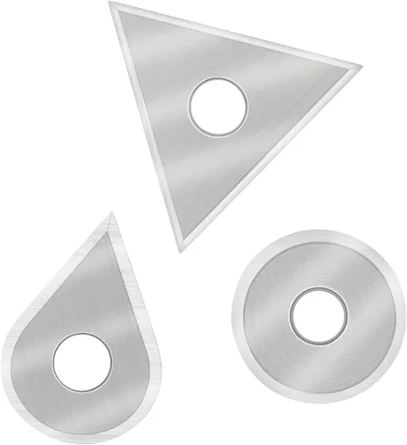MANUFORE 3 cuchillas raspadoras de pintura de carburo de acero de tungsteno, redondas, triangulares y en forma de gota para quitar pintura,