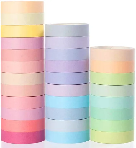 Juego de cintas Washi de colores sólidos, cintas adhesivas decorativas Morandi naturales para artes, manualidades, diarios, planificadores, álbumes
