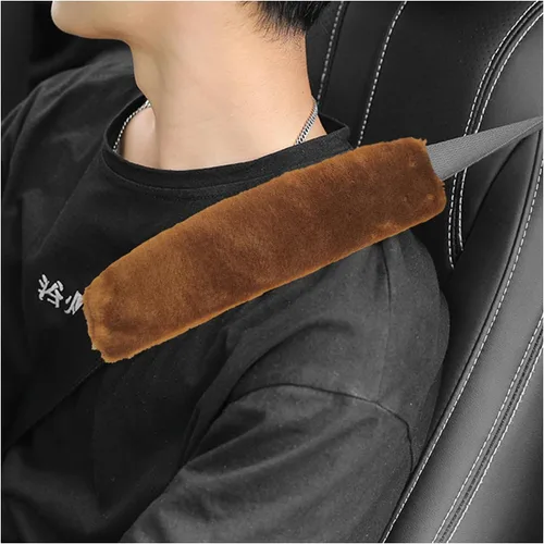 Miniatura 15 de Ziciner Paquete de 2 fundas para cinturón de seguridad de automóvil con almohadillas para hombros, cubiertas universales suaves de piel de oveja Rojo