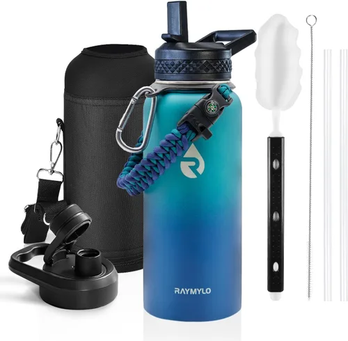 Miniatura 54 de RAYMYLO Botella de agua aislada de 24 onzas, de acero inoxidable con triple pared al vacío (fría durante 48 horas, caliente durante 24 horas), a