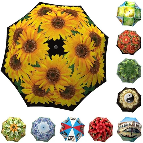 Miniatura 6 de LA BELLA UMBRELLA - Paraguas de diseño de girasol único en elegante caja de regalo - AutomáticoManualStick, Stick), STI-028