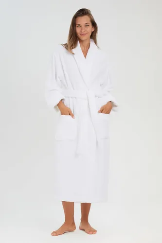 Miniatura 2 de MONARCH Bata de baño unisex de rizo 100% algodón peinado lux, bata con cuello de chal, elección de hotel de cinco estrellas, sin capucha