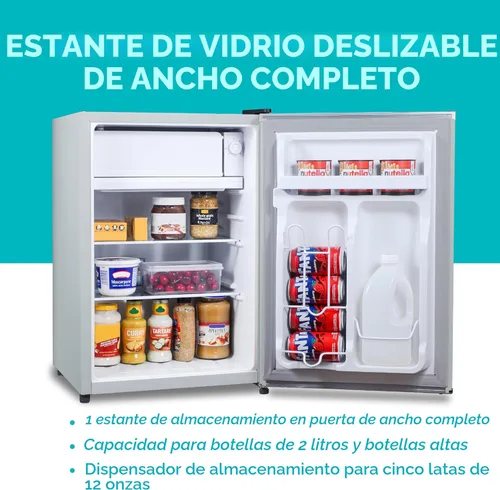 Miniatura 4 de BLACK+DECKER Refrigerador compacto de 2.5 pies cúbicos, certificado ENERGY STAR, mini refrigerador de una sola puerta con compartimento enfriador