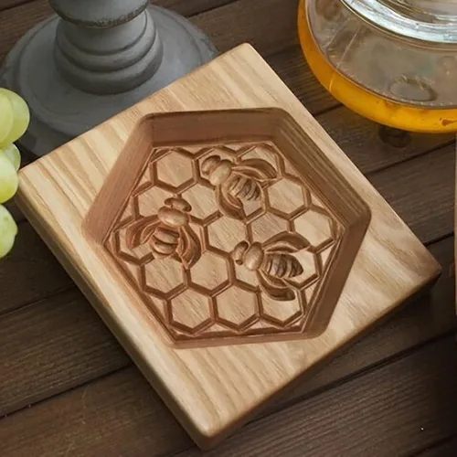 Moldes de Galletas de Madera, Cortador de Galletas Tipo Prensa de Animales con Diseño 3D de Pájaro, Flor, Calabaza y Corazón, Sellos de Moldes de