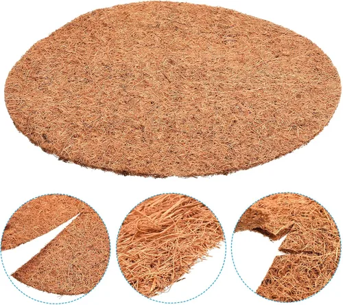 Miniatura 4 de PATIKIL Tapete de fibra de coco de 12 pulgadas, paquete de 5 protectores de fibra de coco y fibra de coco, cubierta de tierra para plantas