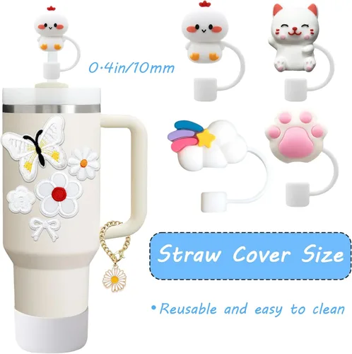 Miniatura 2 de XIANGYUAN Stanley Cup - Juego de 14 accesorios para vasos Stanley Cup de 30 onzas y 40 onzas con asa, incluye funda de popote de 0.4 pulgadas, juego