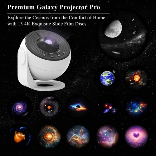 Miniatura 4 de Proyector Galaxy Pro para dormitorio, proyector de planetario HD 13 en 1 con temporizador, nebulosa y luz de estrella de la vía láctea para techo