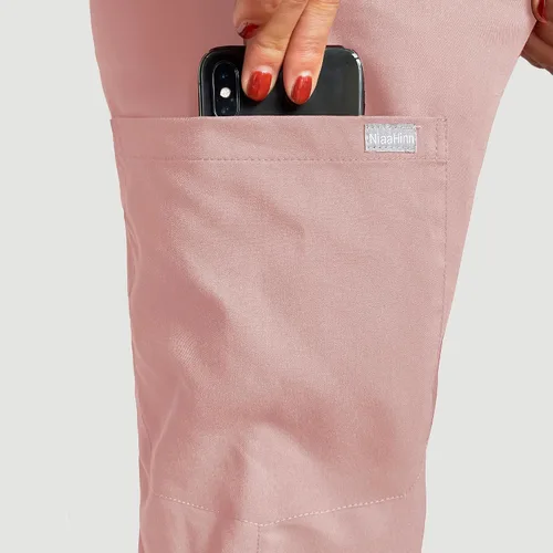 Miniatura 3 de niaahinn Conjunto de uniformes médicos para mujeres y hombres, conjunto de uniformes de enfermería profesional, cuello en V Unsex y bolsillo