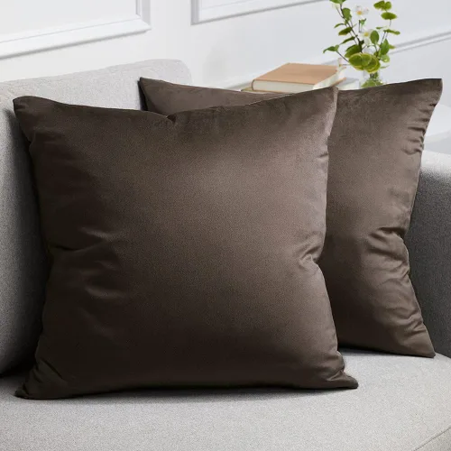 Miniatura 30 de lalaLOOM Juego de 2 fundas de almohada lujosas de terciopelo sedoso, 18 x 18 pulgadas, fundas de almohada decorativas más suaves, cremallera oculta