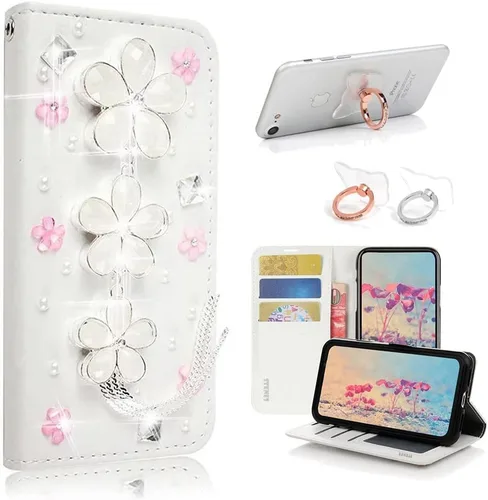 Miniatura 8 de Bling - Funda de piel con soporte para anillos, diseño 3D hecho a mano, 2 unidades, SBLDwRSSeries-14