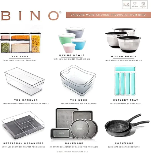 Miniatura 7 de BINO The Lodge Collection Contenedores de almacenamiento de plástico - paquete de 2 Organizador multiusos con asas integradas Libre de BPA