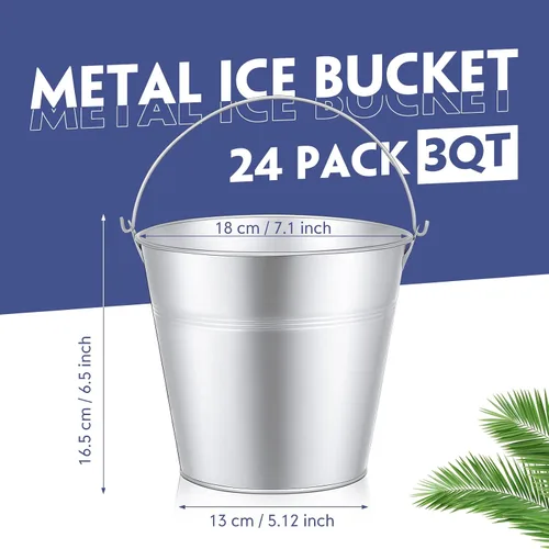 Miniatura 2 de Didaey 12 cubos de metal para cerveza, cubos de hielo a granel, cubos de hielo con asa, enfriador de bebidas para fiesta de champán, bebidas