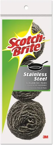 Miniatura 11 de Scotch-Brite Estropajos de Acero Inoxidable, Almohadillas de Limpieza para Suciedades Duras Incruadas, Estropajos de Metal para Limpiar Platos, 3