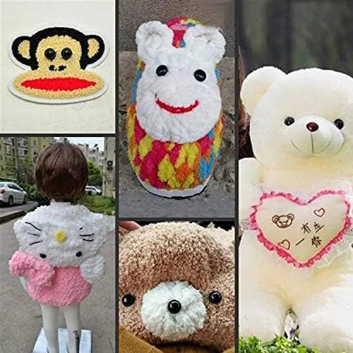 Miniatura 6 de DNHCLL 100 piezas de 0.394 pulgadas DIY de plástico negro sólido ojos de seguridad costura manualidades botones para oso muñeca marioneta juguete