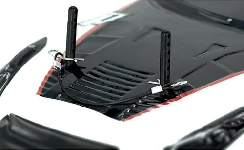 Miniatura 7 de ShareGoo - Paquete de 8 clips de metal en R con cuerda antipérdida de acero para carrocería RC compatible con 1/8 1/10 Traxxas HSP Arrma Axial Negro